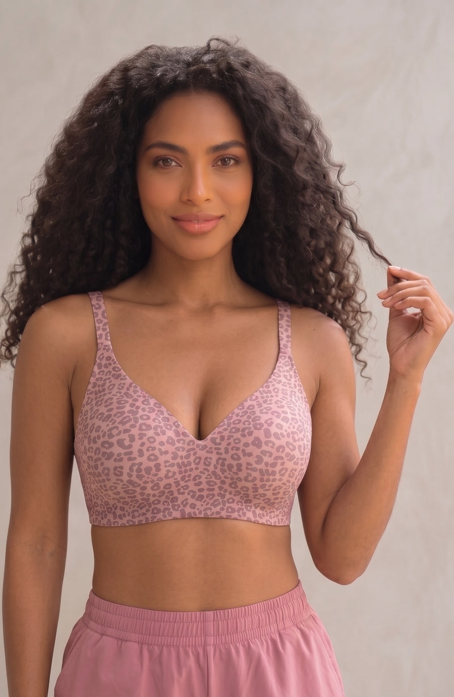 Support Full Coverage Bra — Animal Leo Pink